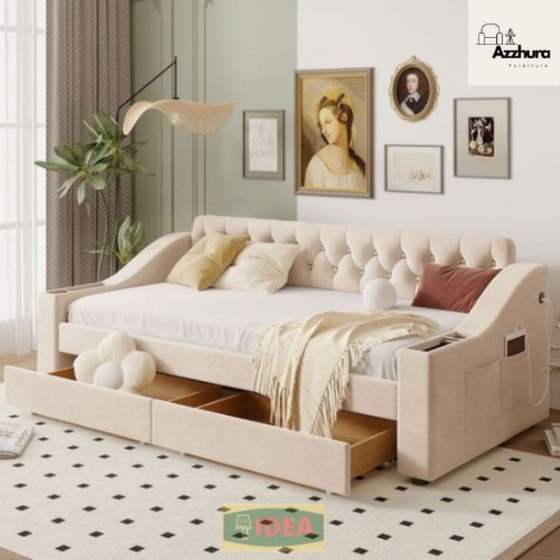 Jual IDEA Sofa Bed Tarik Laci Jati Berkualitas Minimalis Shopee