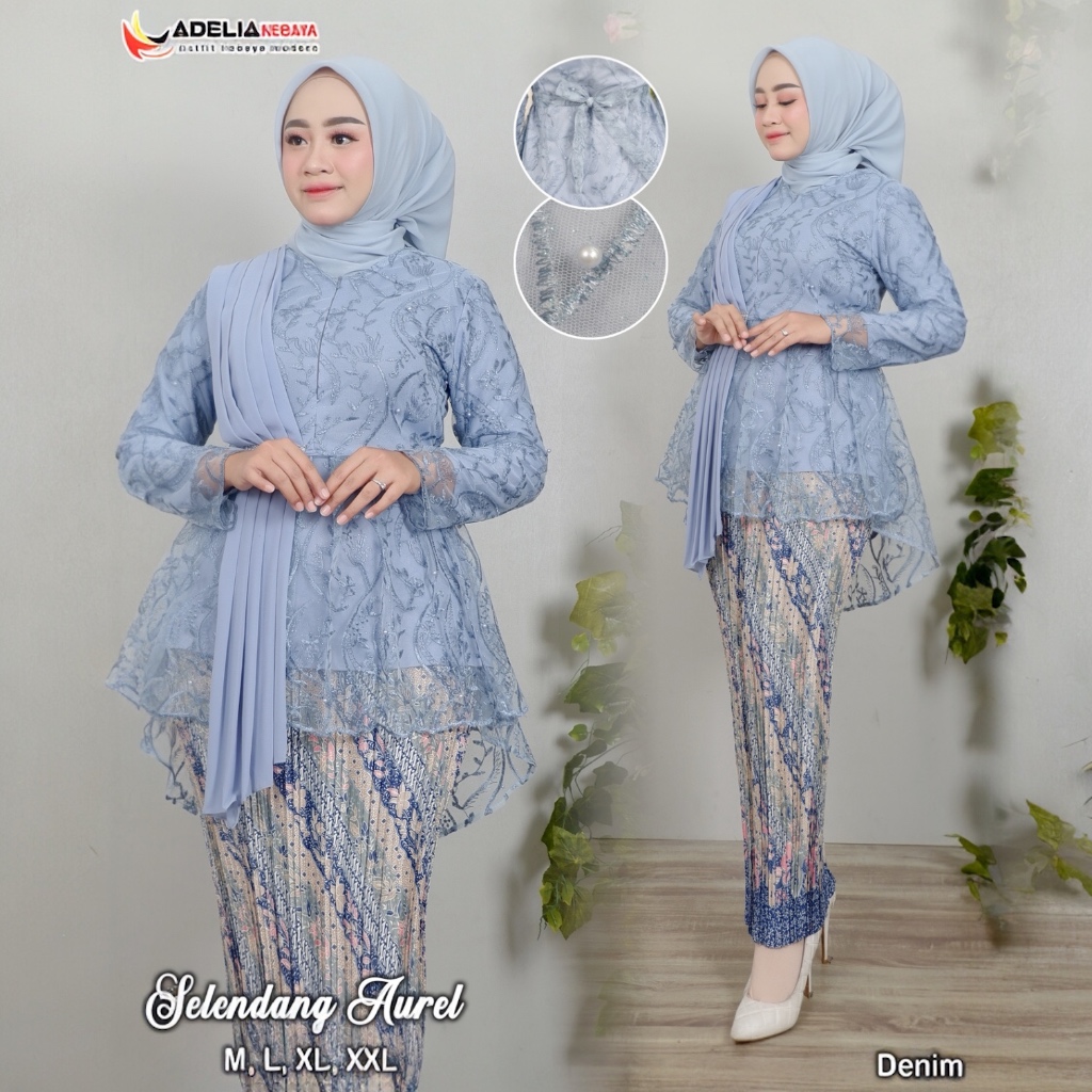 Jual Ak Setelan Kebaya Blouse Selendang Aurel Kebaya Modern Terbaru