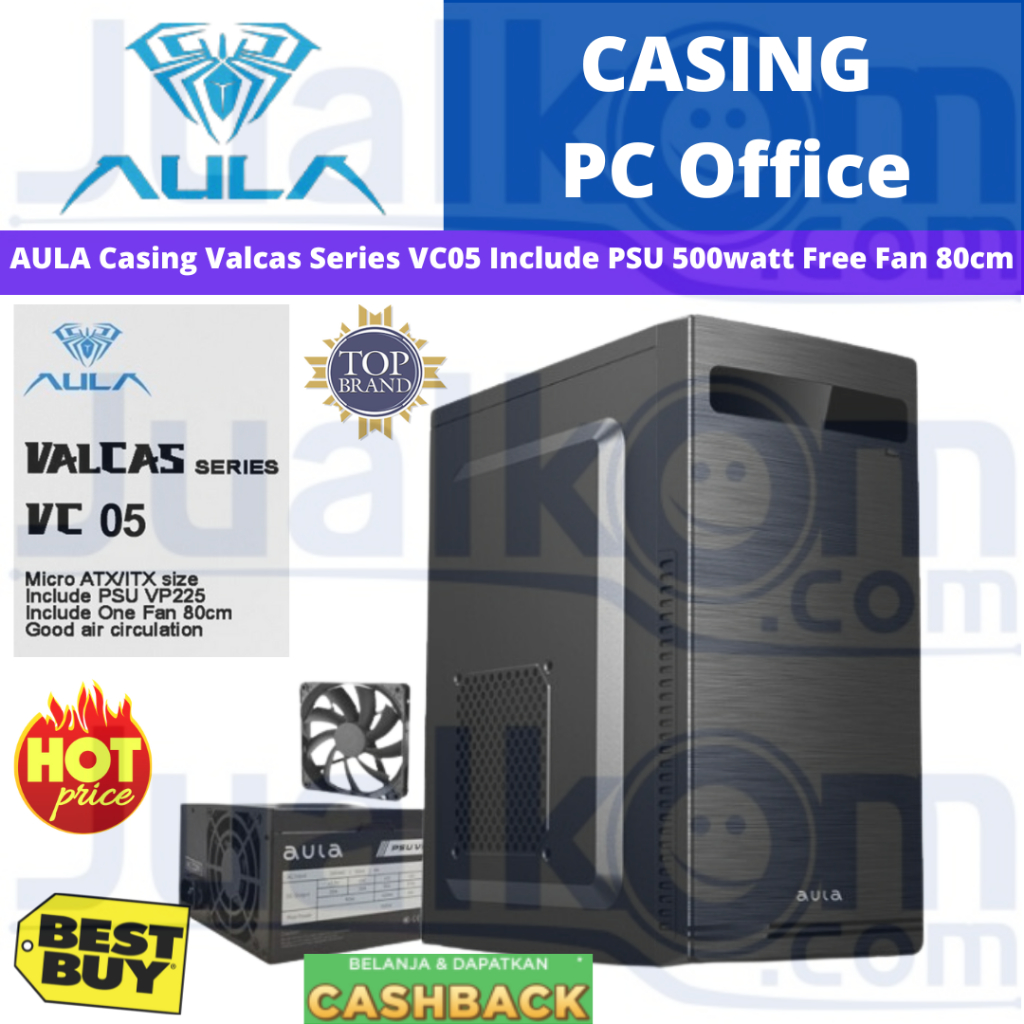 Jual AULA Casing Valcas Series VC01 VC02 Include PSU 500watt Free Fan