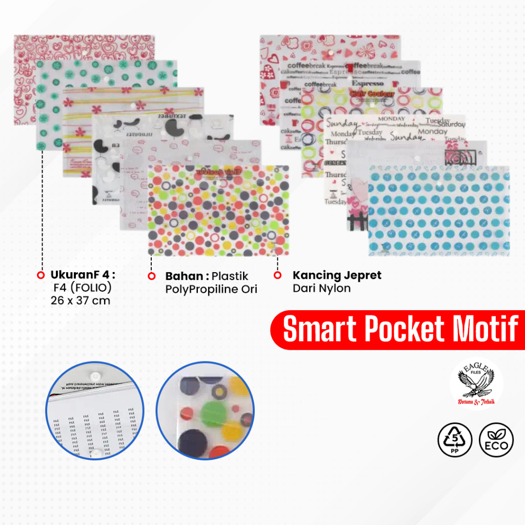 Jual Map Kancing Plastik F4 TOMEX Smart Pocket Map Plastik Kancing