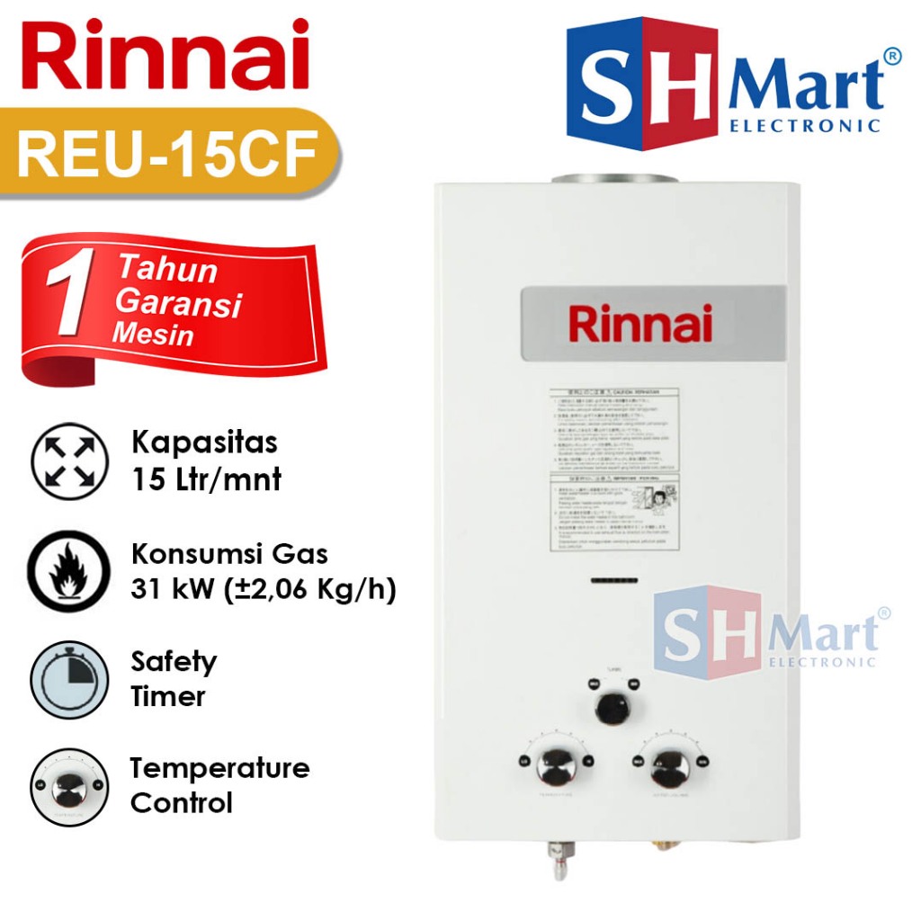 Jual Water Heater Gas Rinnai Reu Cf L Untuk Kmr Mandi Medan