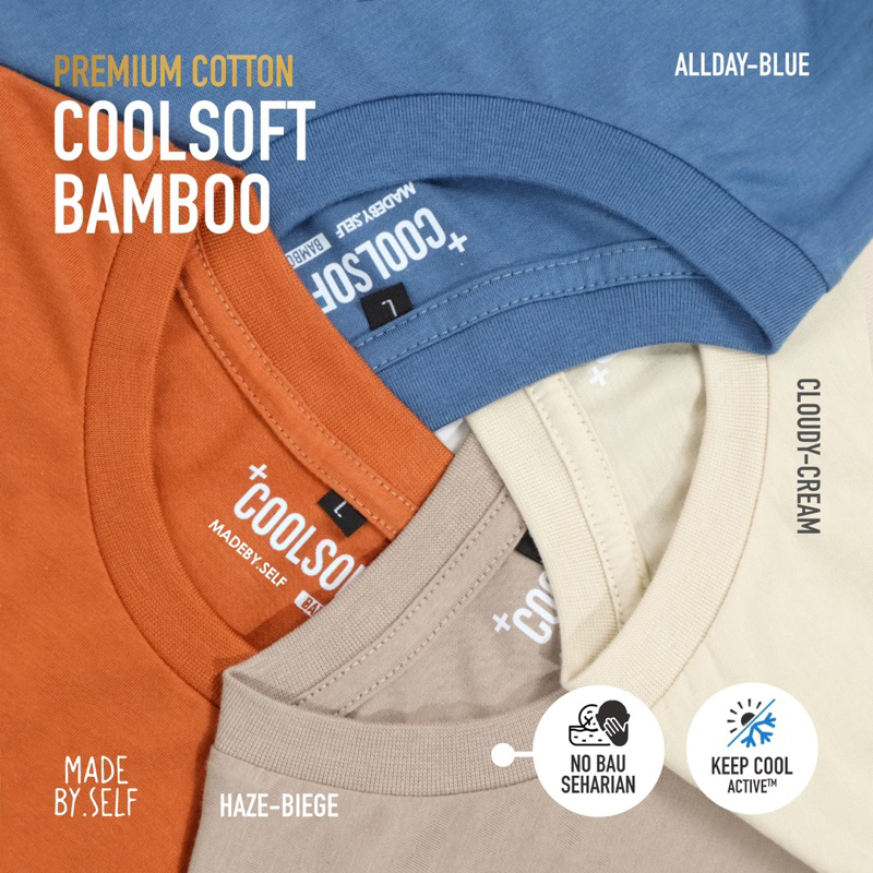 Jual Kaos Polos Cotton Bamboo Coolsoft Ringspun Katun Bambu