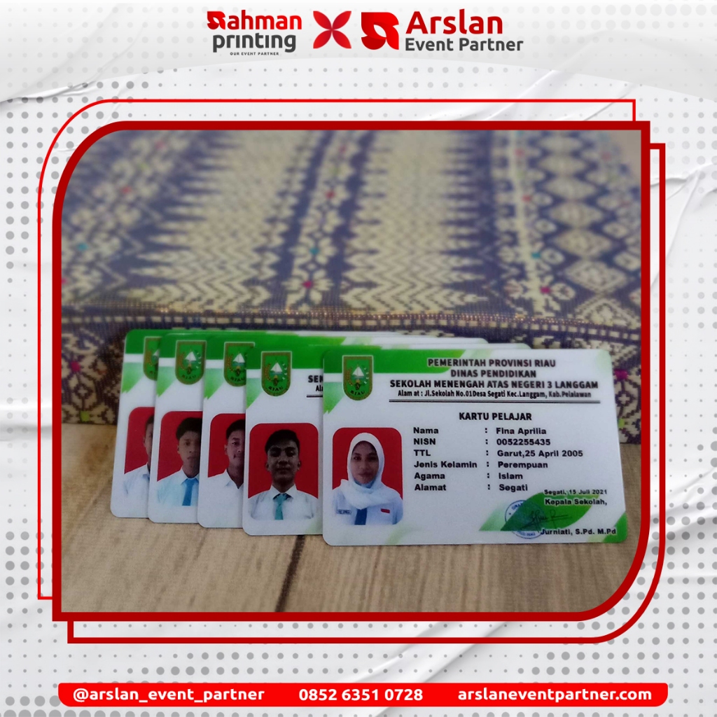 Jual Cetak Id Card Nametag Kartu Member Kartu Pelajar Kartu