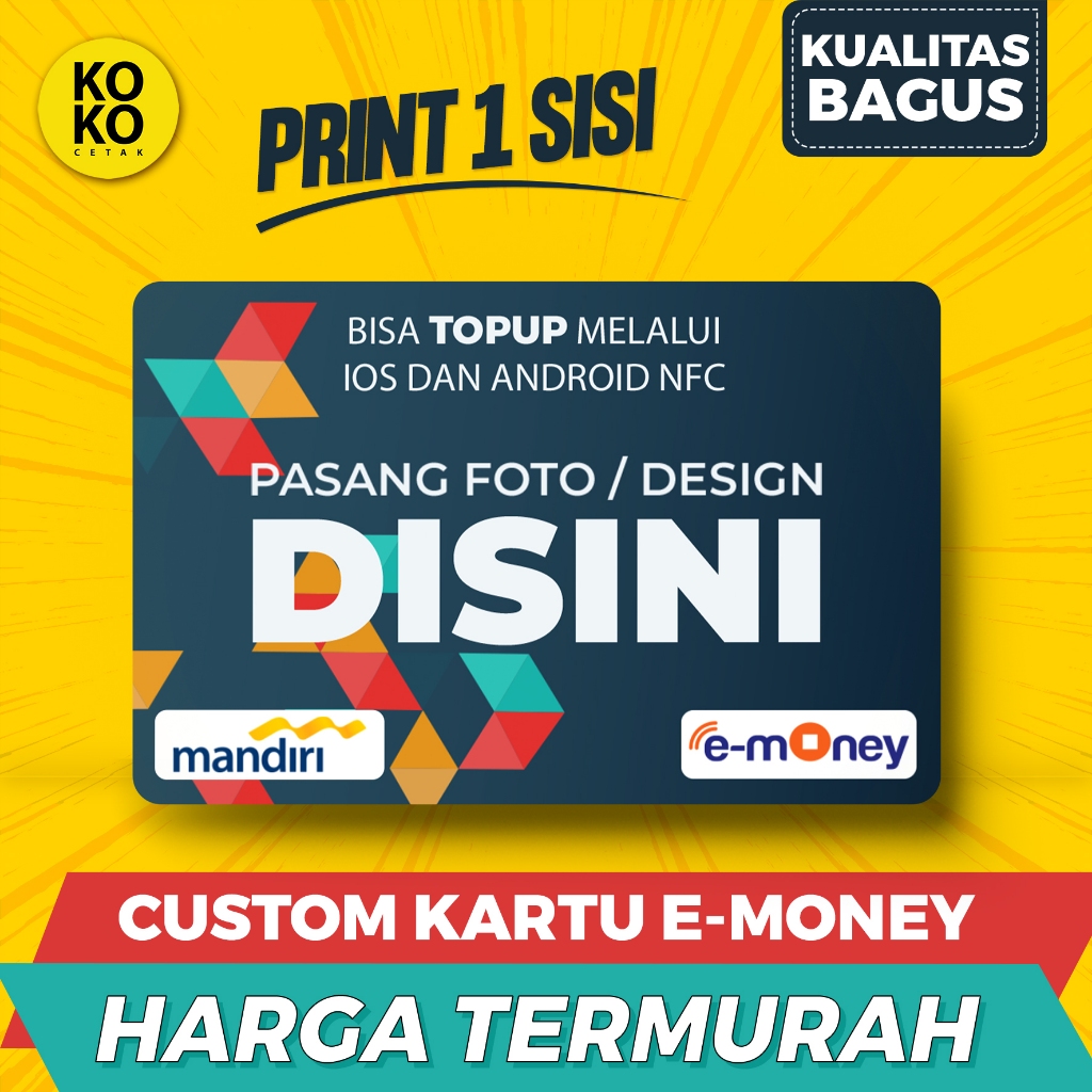 Jual Etoll E Toll Emoney E Money Custom Print 1 Muka Foto EMONEY 1