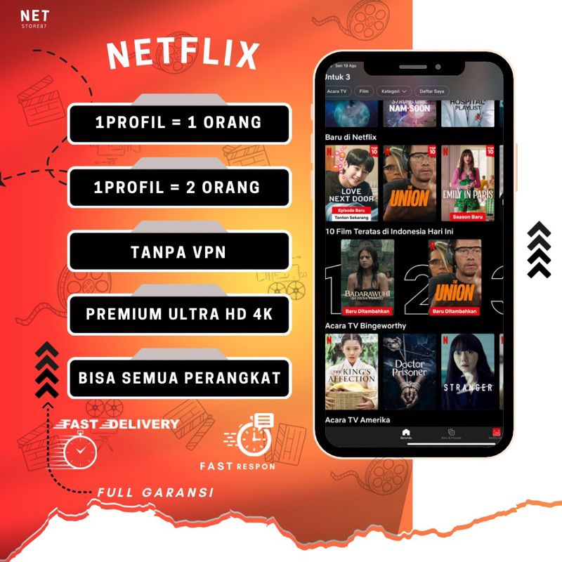 Jual NETFLIXX PREMIUM SHARING PRIVATE ANTI HOLD GARANSI FULL Shopee