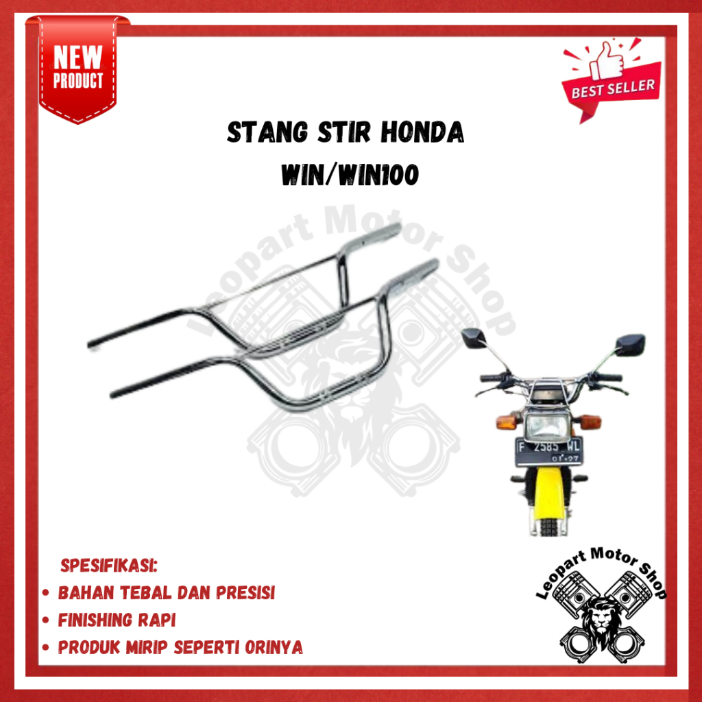 Jual Setang Stang Setir Stir Honda Win Model Standar Ori Crome Tebal