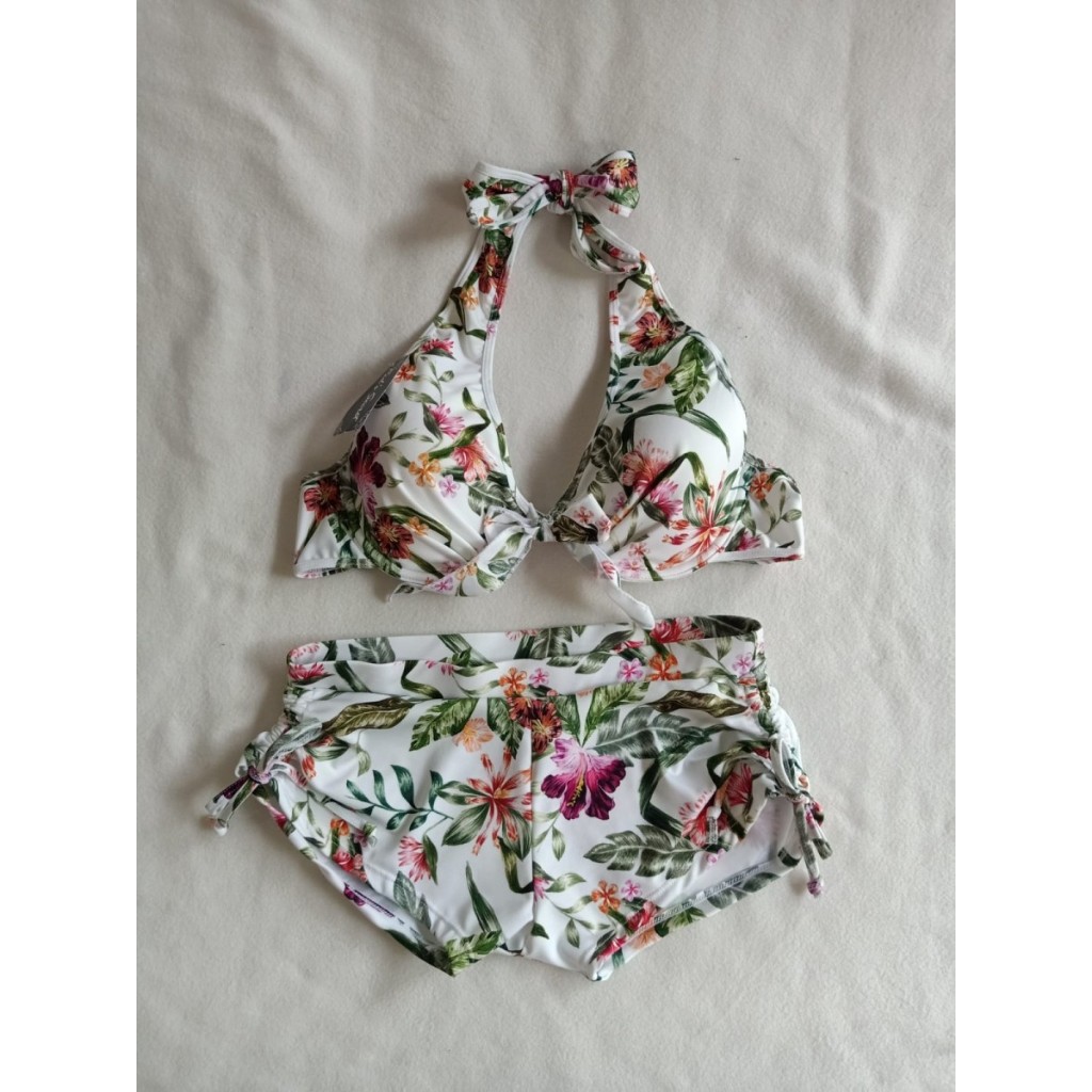 Jual Set Bikini Push Up Motif Bunga Tali Samping Two Piece Sexy