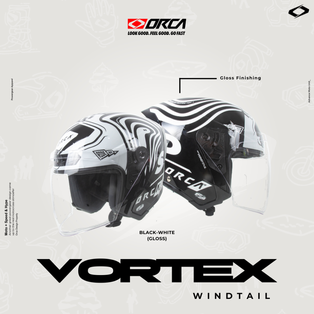 Jual Orca Powergear Helm Half Face Orca X Rsv Vortex Nwt Black