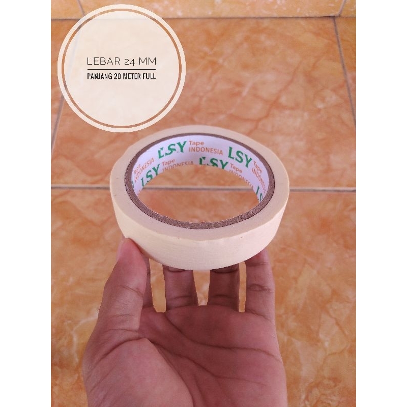 Jual Masking Tape Lakban Kertas LSY TAPE 24mm X 20meter Full CHO