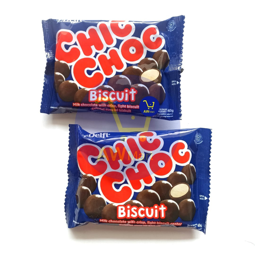 Jual DELFI CHIC CHOC BISKUIT COKELAT 40 GRAM MILK CHOCOLATE WITH