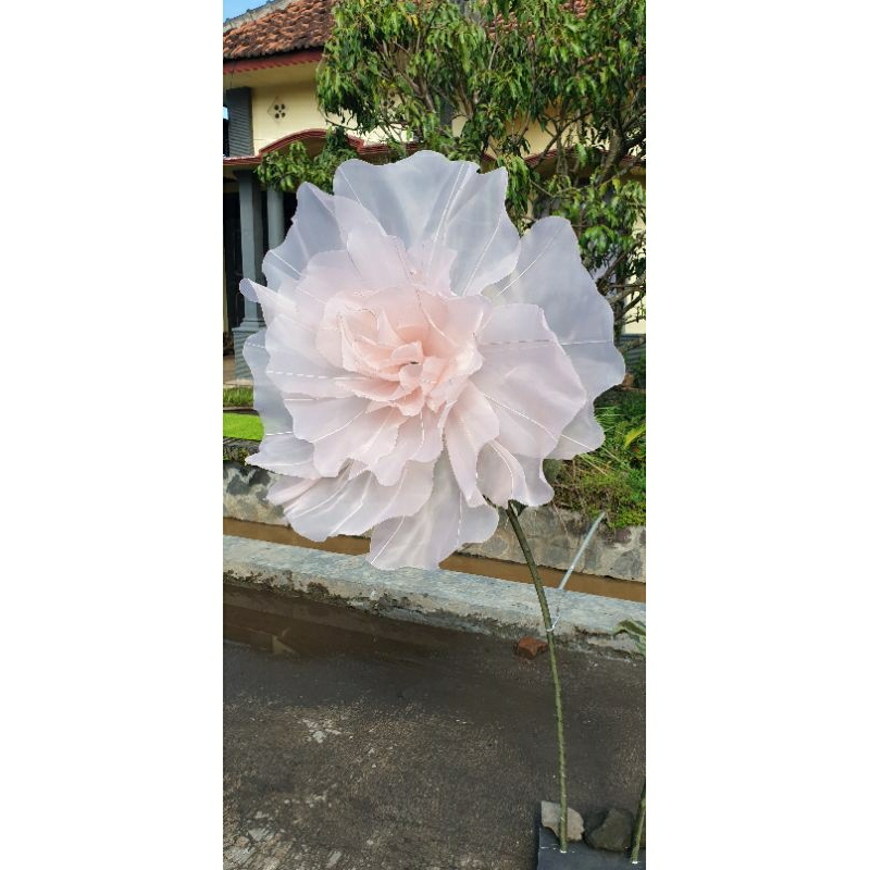 Jual Giant Flower Peony Bunga Hiasan Kain Organza Kelopak Besar