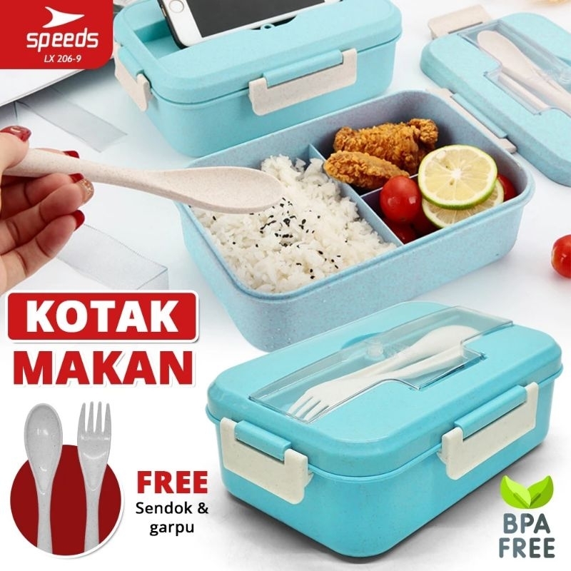 Jual Lunch Box Set Bekal Jerami Kotak Makan Sendok Kotak Bekal