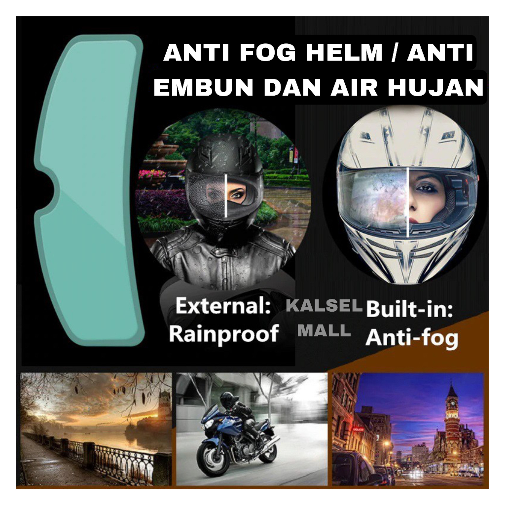 Jual Pelinding Kaca Helm Stiker Anti Air Hujan Kabut Embun Helm Motor