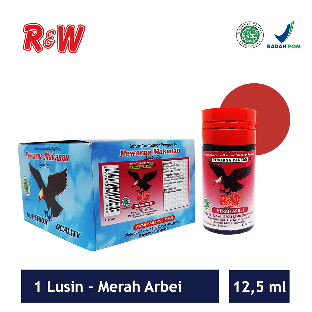 Jual Pewarna Makanan Minuman Kue Rajawali R W RW 12 5 Ml 1 Lusin