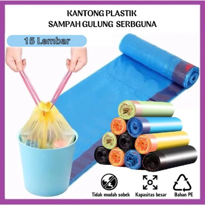 Jual Kantong Sampah Plastik Gulung Dengan Tali Isi Lembar Cm