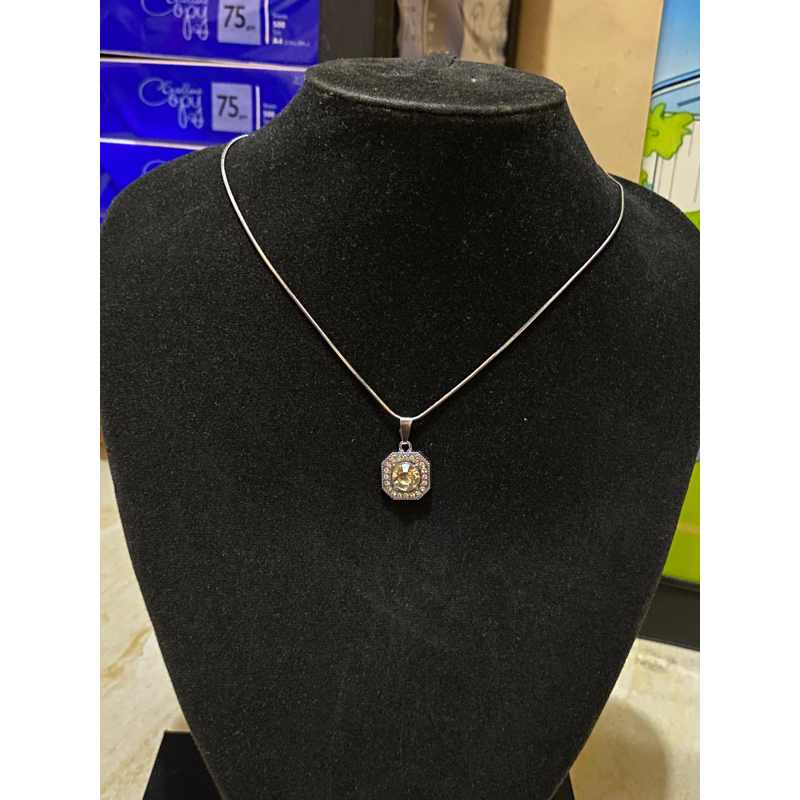 Jual Kalung Titanium Bambu Liontin Silver Anti Karat Tidak Luntur Tahan