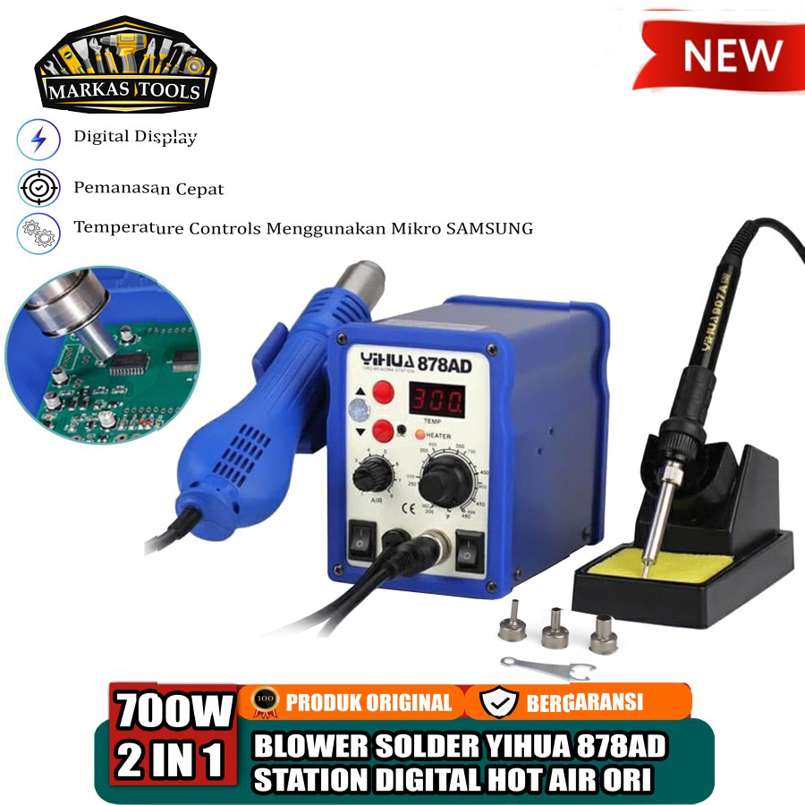 Jual Yihua 878AD Blower Solder Uap 2 IN 1 Hot Air Gun Soldering Station