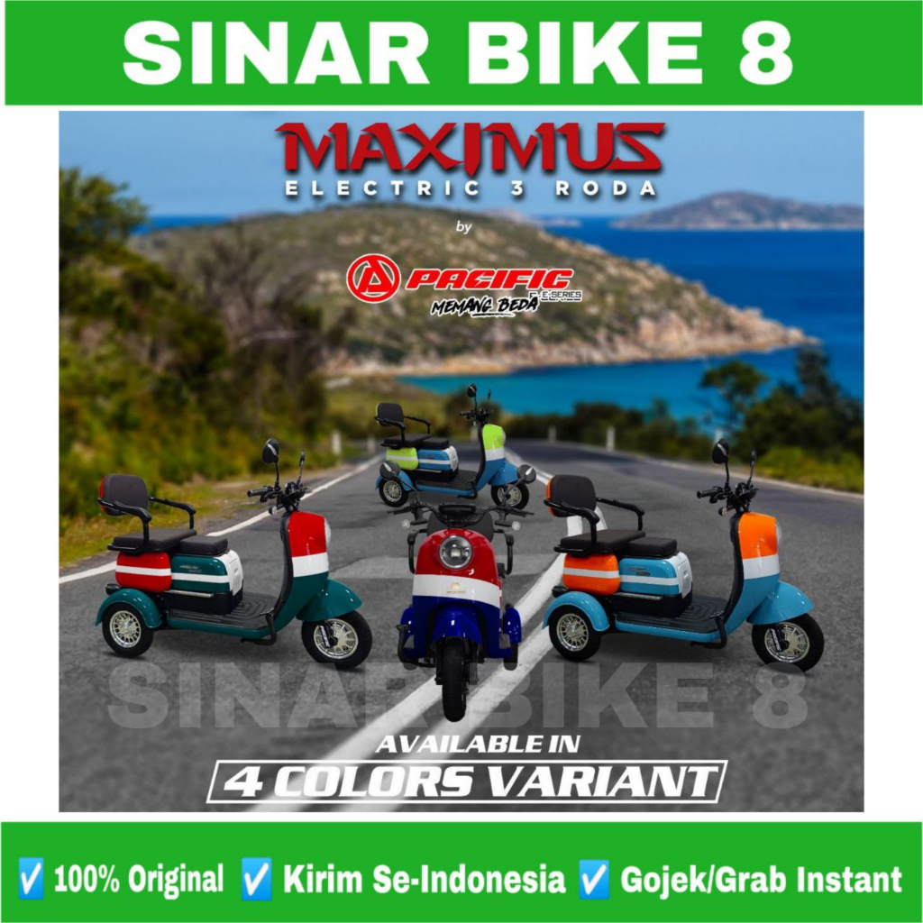 Jual Sepeda Motor Listrik Pacific Maximus Electric E Bike Roda Tiga