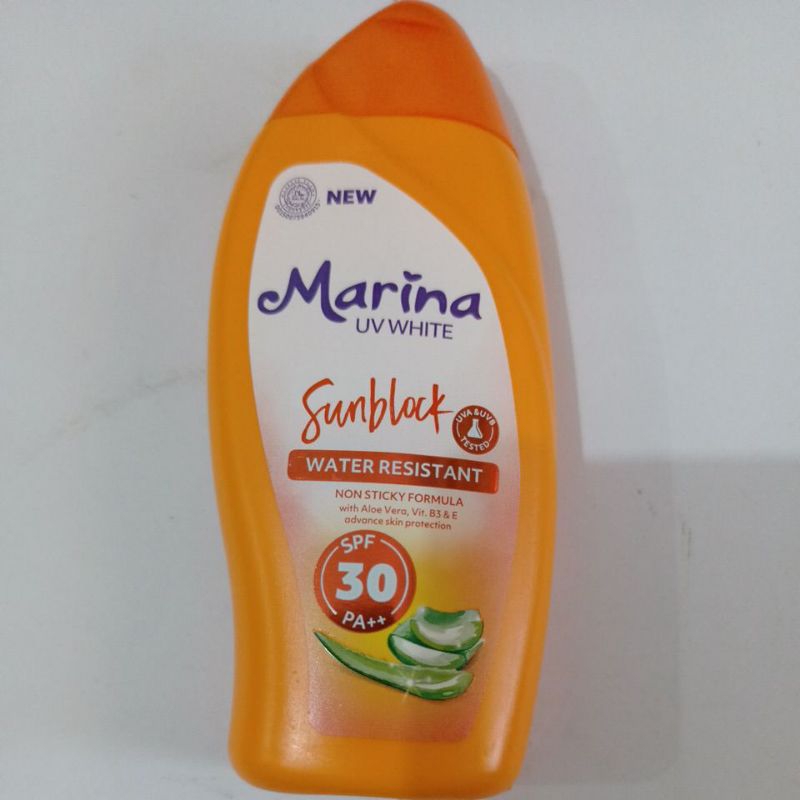 Jual Marina UV White Sunblock Water Resistant SPF 30 PA 85ml Shopee