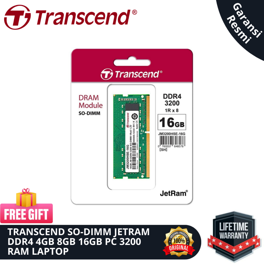 Jual Transcend SO DIMM JETRAM DDR4 PC 3200 Ram Laptop Sodim Shopee