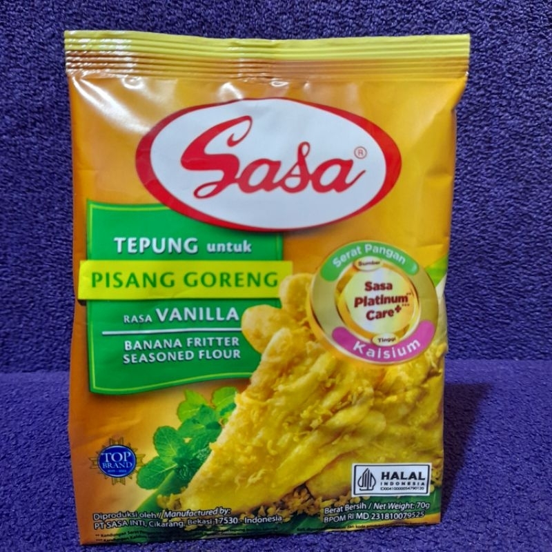 Jual SASA TEPUNG SERBAGUNA PISANG GORENG VANILLA 70 Gram Shopee Indonesia