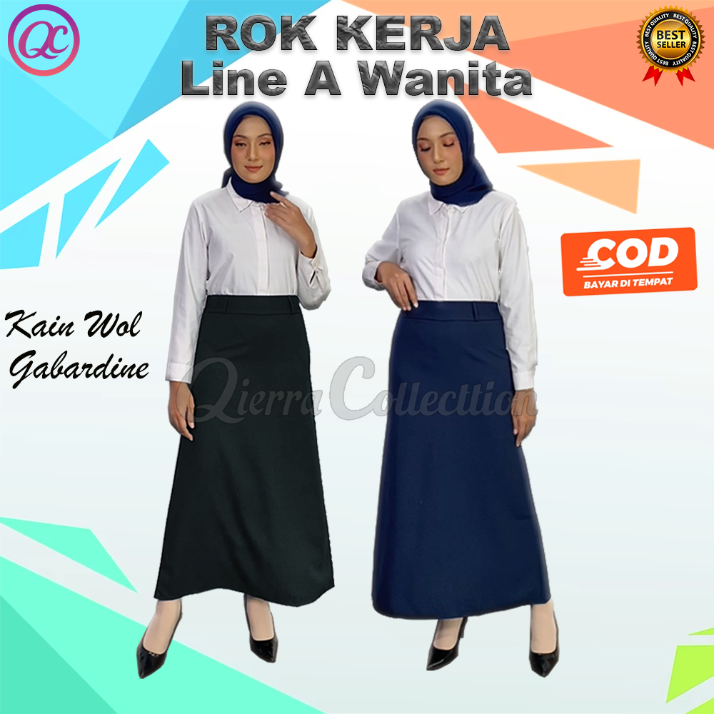 Jual Rok Line A Panjang Polos Formal Kerja Kantor Rok Kerja Panjang