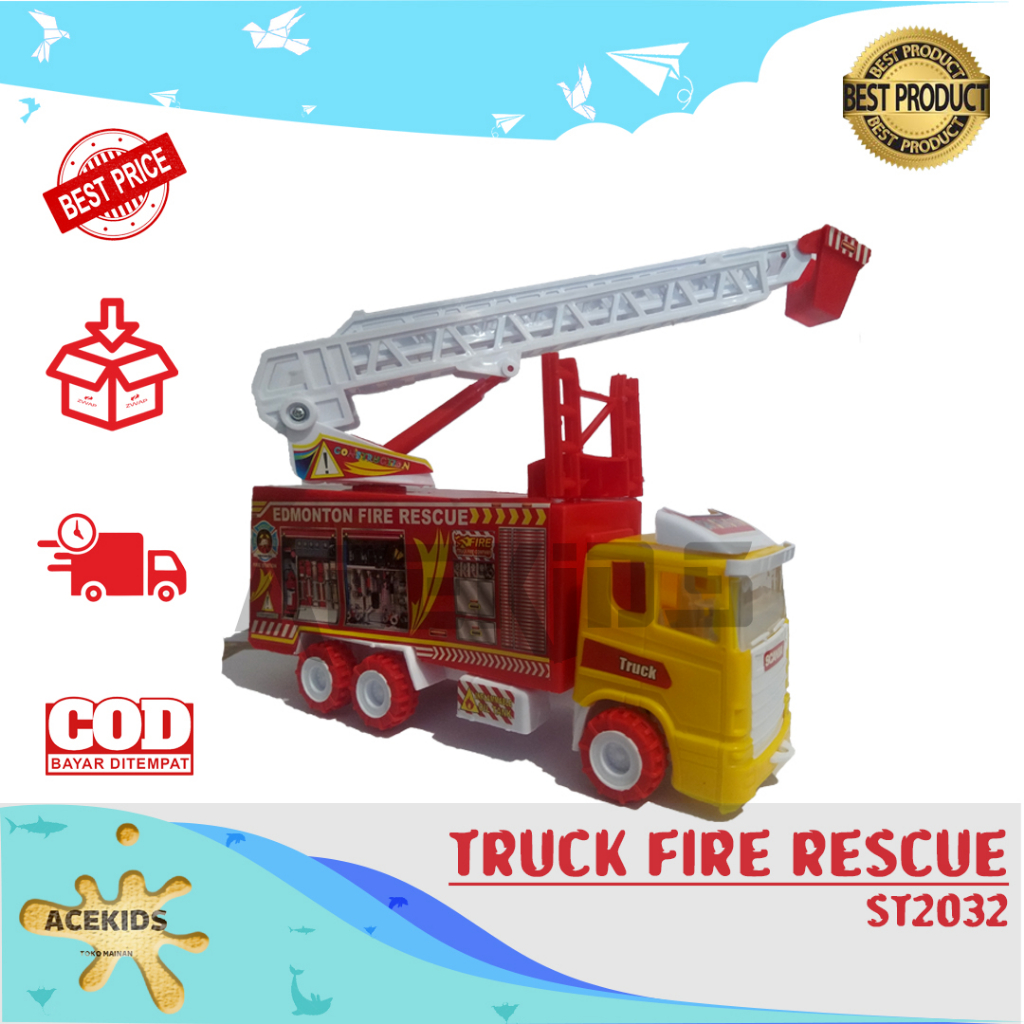 Jual Mainan Truk Mobil Mobilan Pemadam Kebakaran Fire Rescue St