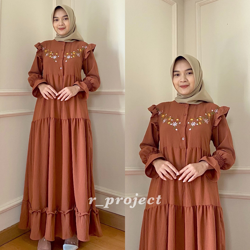 Jual Gamis Jumbo Celsa Maxi Bahan Cey Crinkle Airflow Ukuran S M L