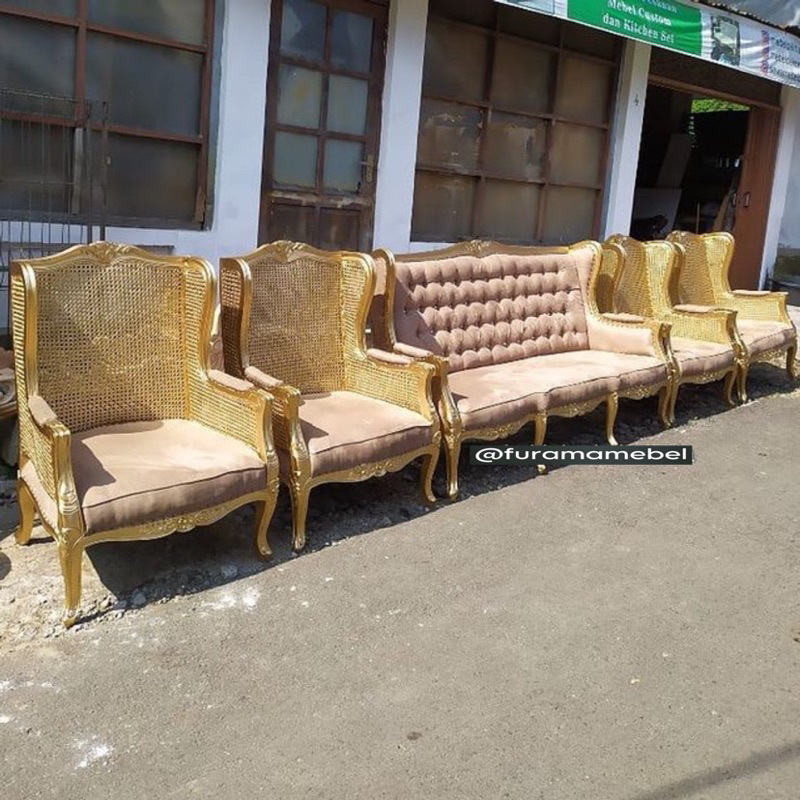 Jual Kursi Pelaminan Pengantin Wing Chair Rotan Kursi Pelaminan