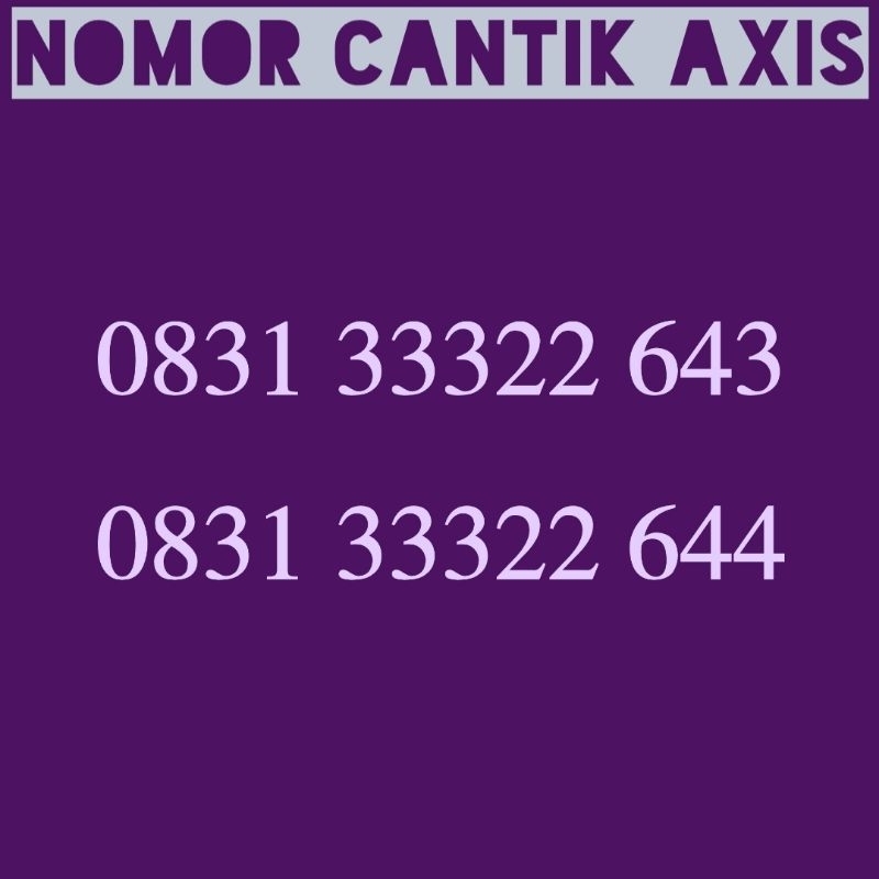 Jual Nomor Cantik Axis Nomer Cantik Axis Nomer Axis Cantik Kartu