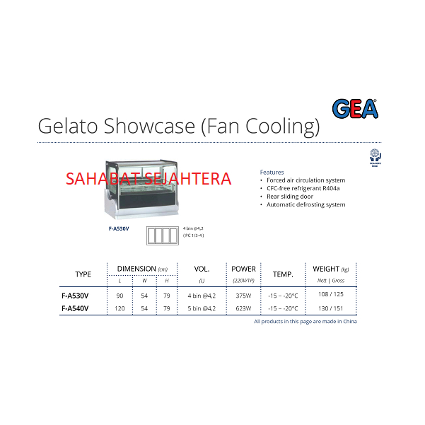 Jual Gea Gelato Showcase Fan Cooling F A V Freezer Eskrim Shopee