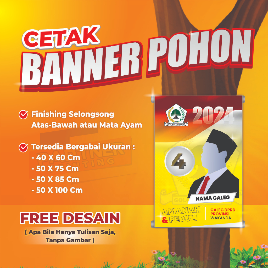 Jual BANNER POHON BANNER RONTEG SPANDUK MMT PINGGIR JALAN BANNER