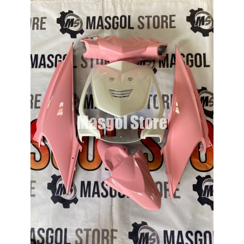 Jual Cover Full Body Halus Honda Beat Karbu Pink Putih