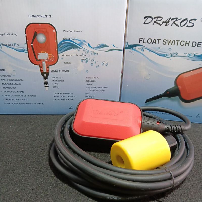 Jual Float Switch Dengan Kabel 5 Meter Otomatis Pompa Air Celup