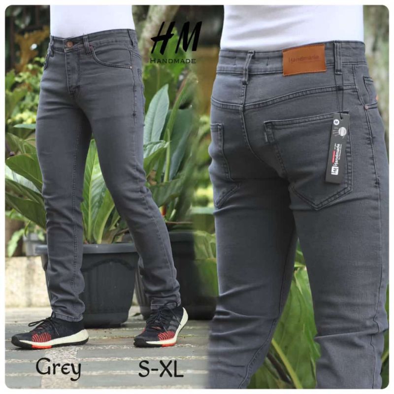 Jual Celana Panjang Jeans Pria Grey Original Celana Jaans Stretch