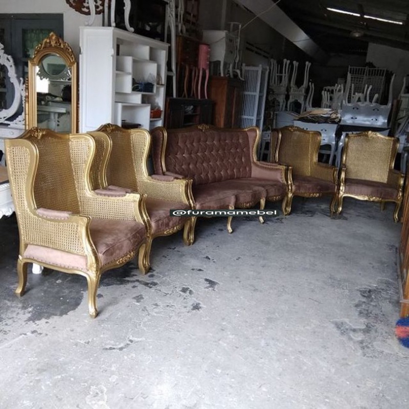 Jual Kursi Pelaminan Pengantin Wing Chair Rotan Kursi Pelaminan