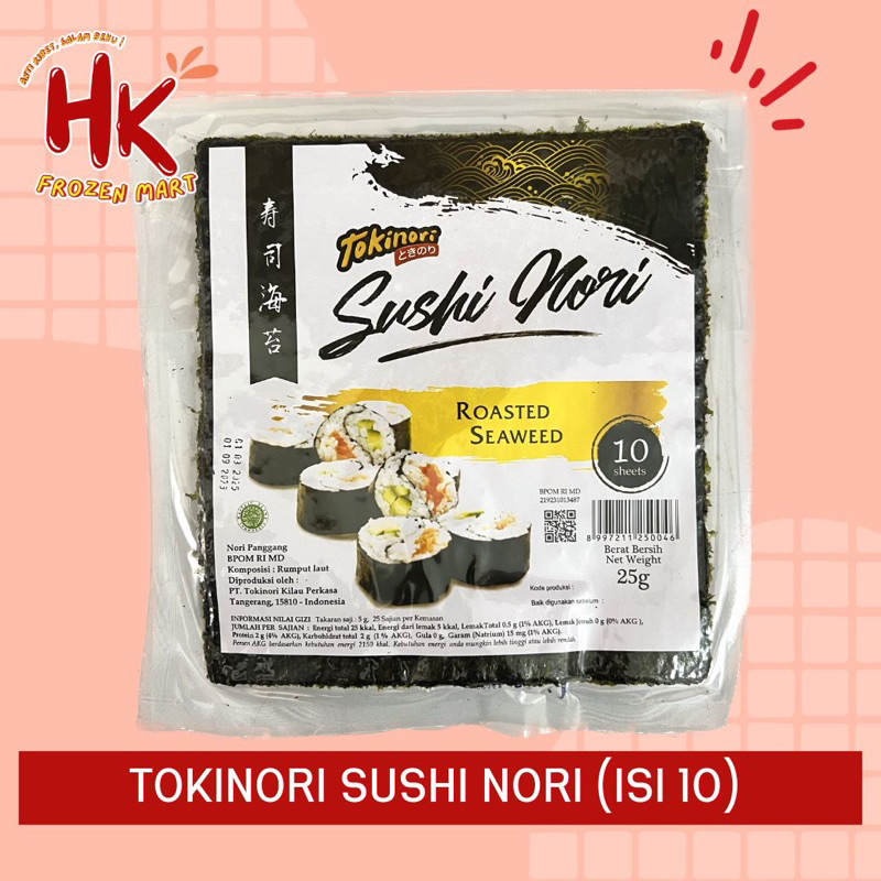 Jual Tokinori Sushi Nori Isi 10 Lembar 50 Lbr Rumput Laut Bento