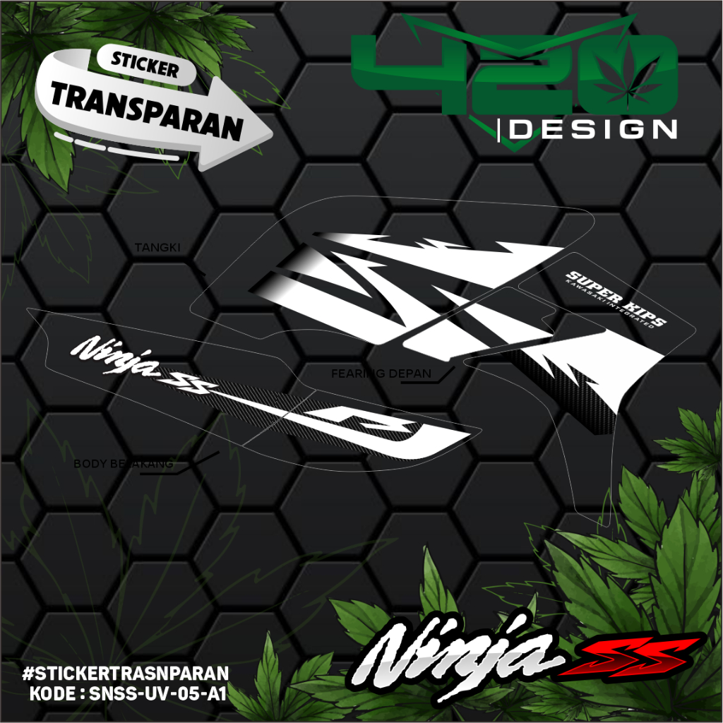 Jual STICKER STRIPING TRANSPARAN NINJA SS TAHUN 2014 CUSTOM DESAIN