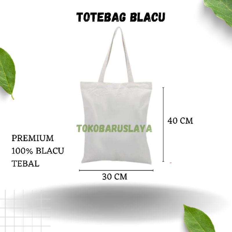 Jual TOTEBAG TEBAL KANVAS BLACU POLOS PREMIUM Shopee Indonesia