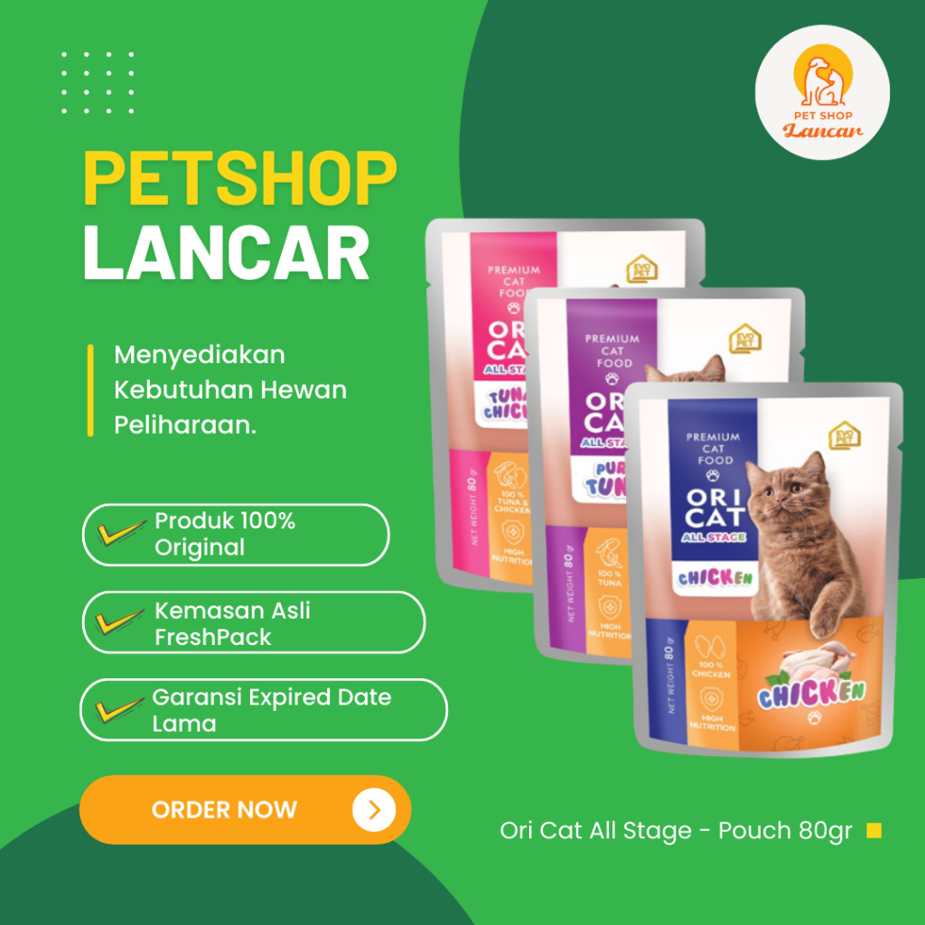 Jual Makanan Basah Kucing Ori Cat Pouch All Stage Wetfood Gr Shopee