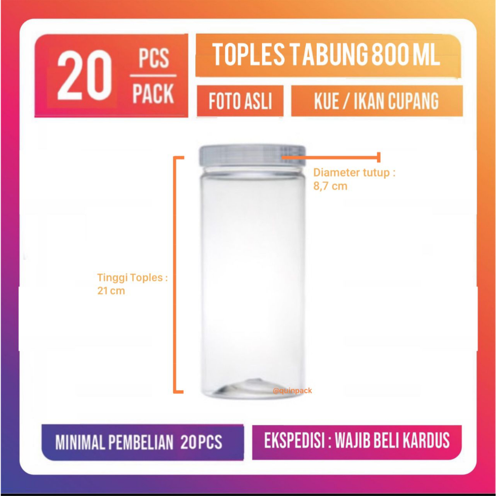 Jual Toples Plastik 1300 Ml Toples Tabung 1300 Ml Toples Silinder 1300