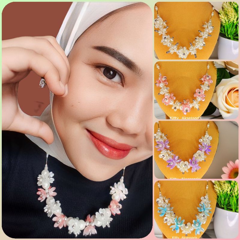 Jual Kalung Kelopak Bunga Kalung Daily Hijab Kalung Kondangan Viral