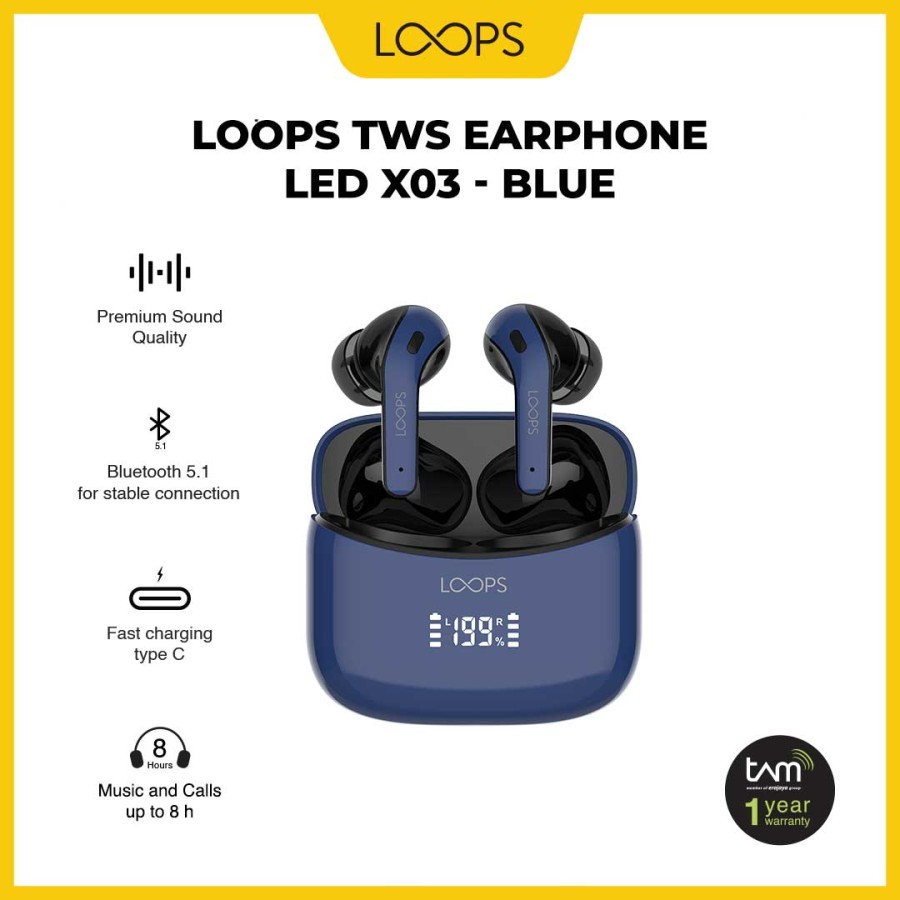 Jual Loops Tws Earphone Led X Tws Bluetooth Blue Shopee Indonesia