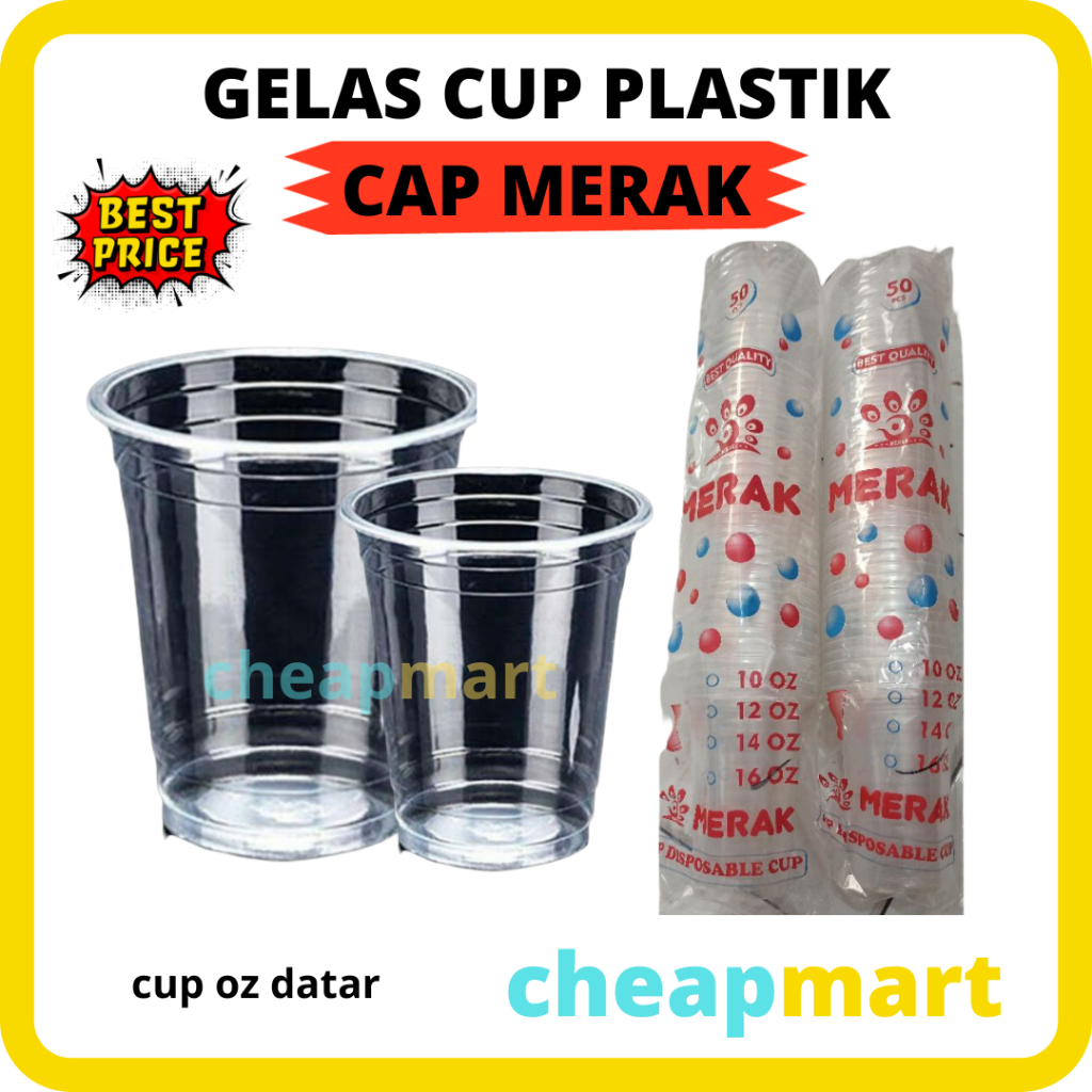 Jual Pcs Gelas Cup Plastik Cap Merak Tebal Gr Ukuran Oz Dan