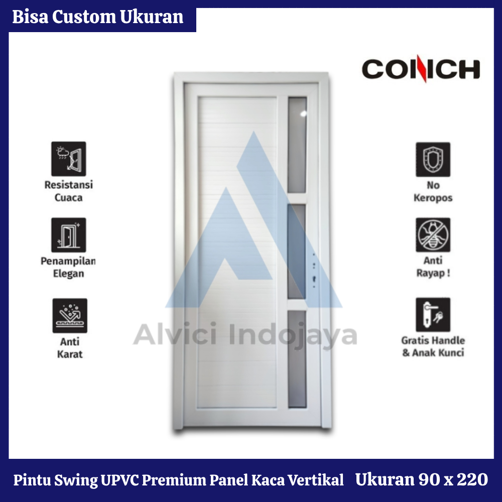 Jual Pintu Swing UPVC Conch Premium Panel Kaca Vertikal Shopee Indonesia