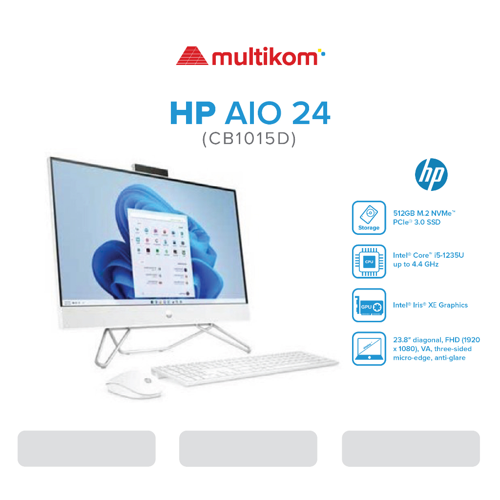 Jual PC HP AIO 24 Cb1015d I5 1235U 8GB 512GB SSD FHD W11 OHS Shopee