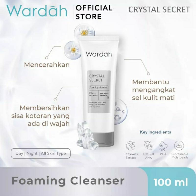 Jual Wardah Crystal Secret Foaming Cleanser Facial Wash Ml Shopee