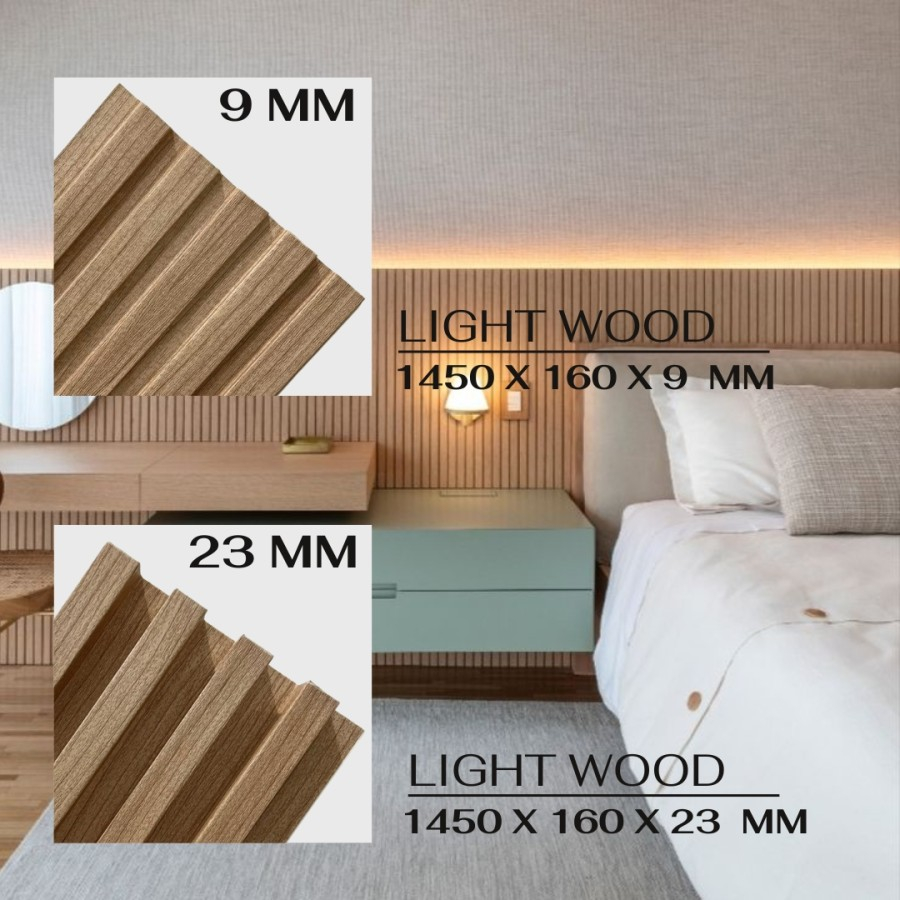 Jual WPC Wall Panel 3D Hiasan Dinding DIY Wood Panel Wallpanel Light