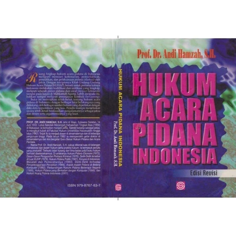 Jual Hukum Acara Pidana Indonesia Edisi Revisi Prof Dr Andi Hamzah