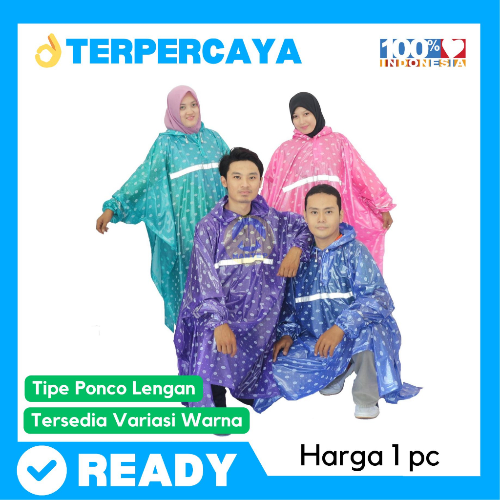 Jual Elephant Brand Jas Hujan Ponco Lengan Win Motif Polkadot Shopee